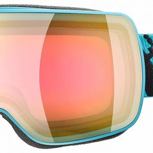blue/black ski goggles