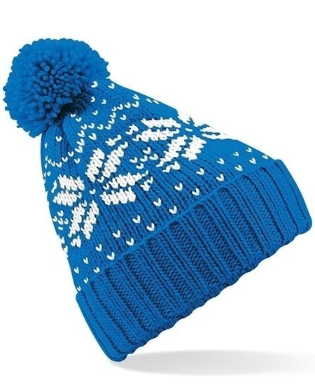 Snowflake Kids Bobble Hat - Blue-0