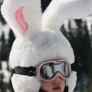 white rabbit ski helmet cover