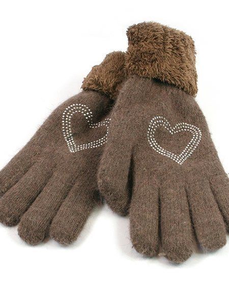 Heart Knitted gloves