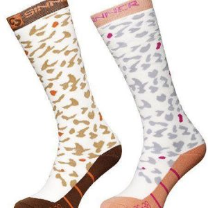 Leopard ski socks