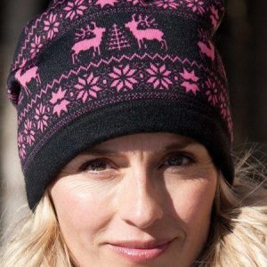 pink reindeer hat/neckwarmer